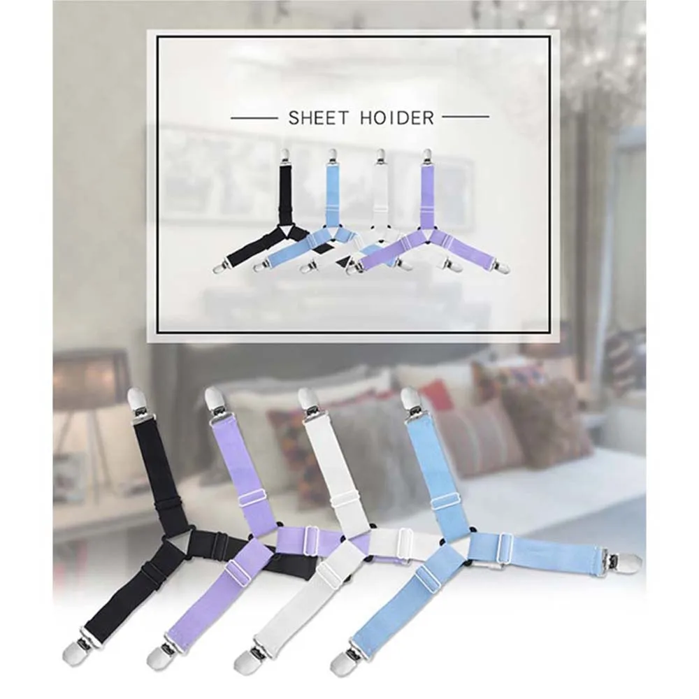 4 шт. зажим с тремя головками эластичный чехол одеяло Захваты держатель Кровать