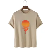 

Mens Round Neck T- Casual Short Sleeve Printed Tee Tops Sunshine Printed 2021 Summer Casual Loose Male Fashion Tees
