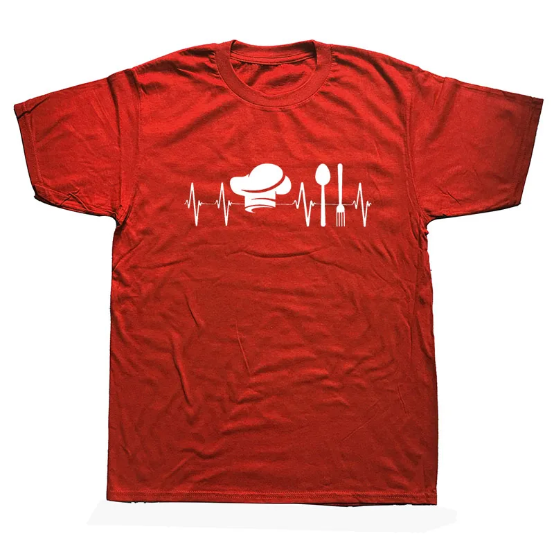 Забавные футболки шеф-повара для приготовления пищи, мужские летние футболки с коротким рукавом и круглым вырезом, хлопковая Футболка шеф-повара, унисекс - Цвет: RED