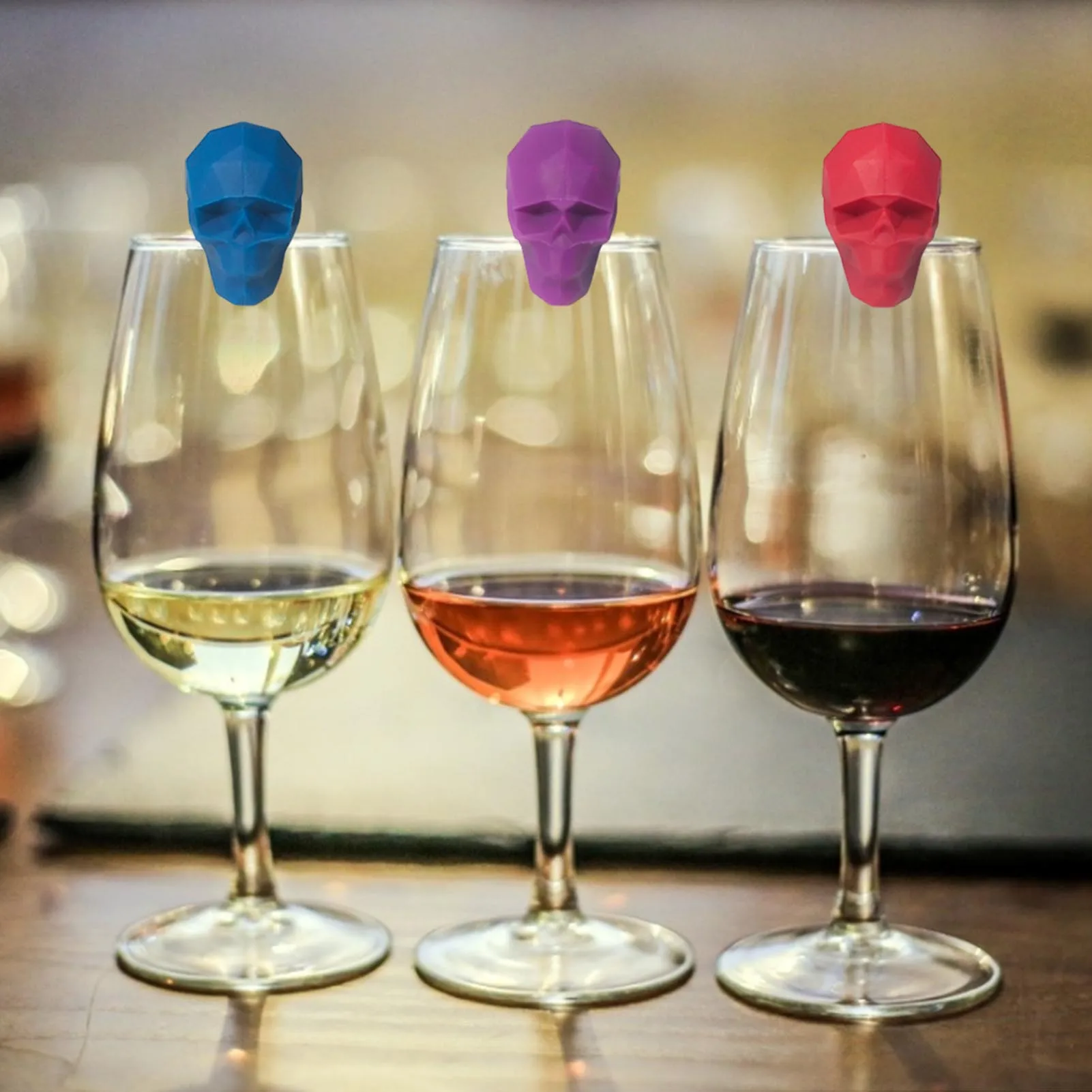 6Pcs/Set Wine Labels Glasses Drinking Tag Set Food Grade Silicone Mark Long Strips Goblet Tag Glass Markers For Party