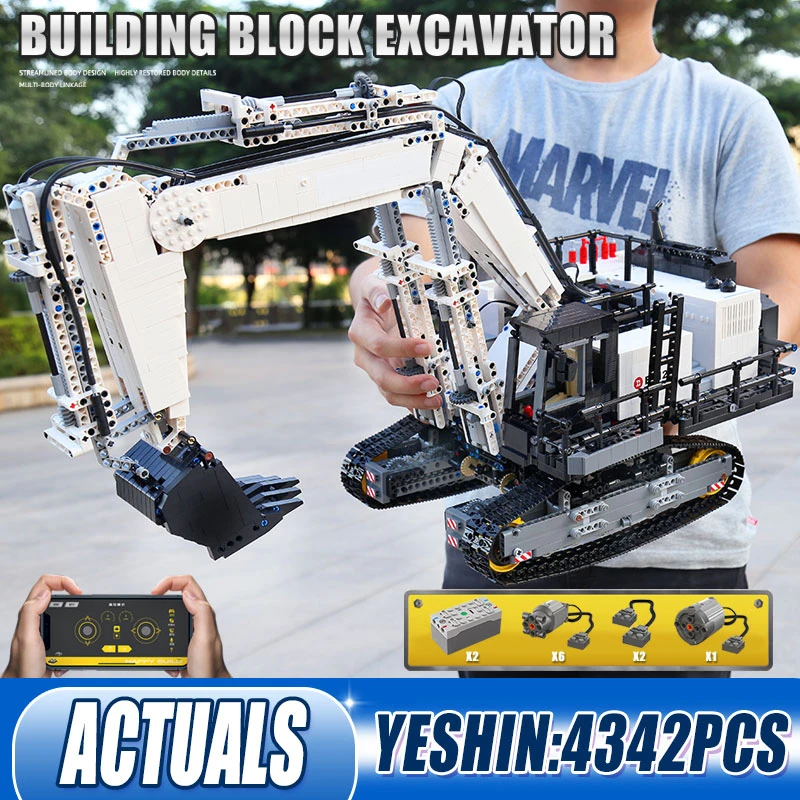 _ Yeshin GC004 MOC The Liebherres R9800 модель экскаватора совместимый 42100 строительные блоки