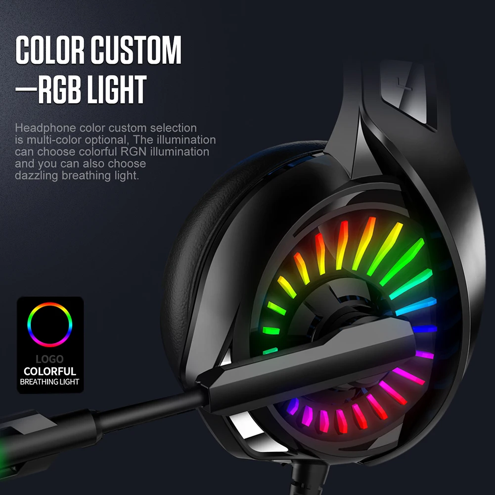 A20 Subwoofer Luminous Skin Friendly Wired Gaming Headset for Xbox PC PS Gamers