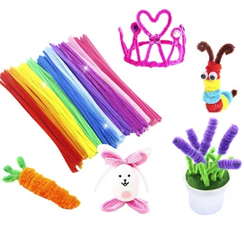 

100 Pcs DIY Wool Hair Root Twisted Bar Handmade Educational Toys Materials Plush Stick Handmade Art Christmas Toys