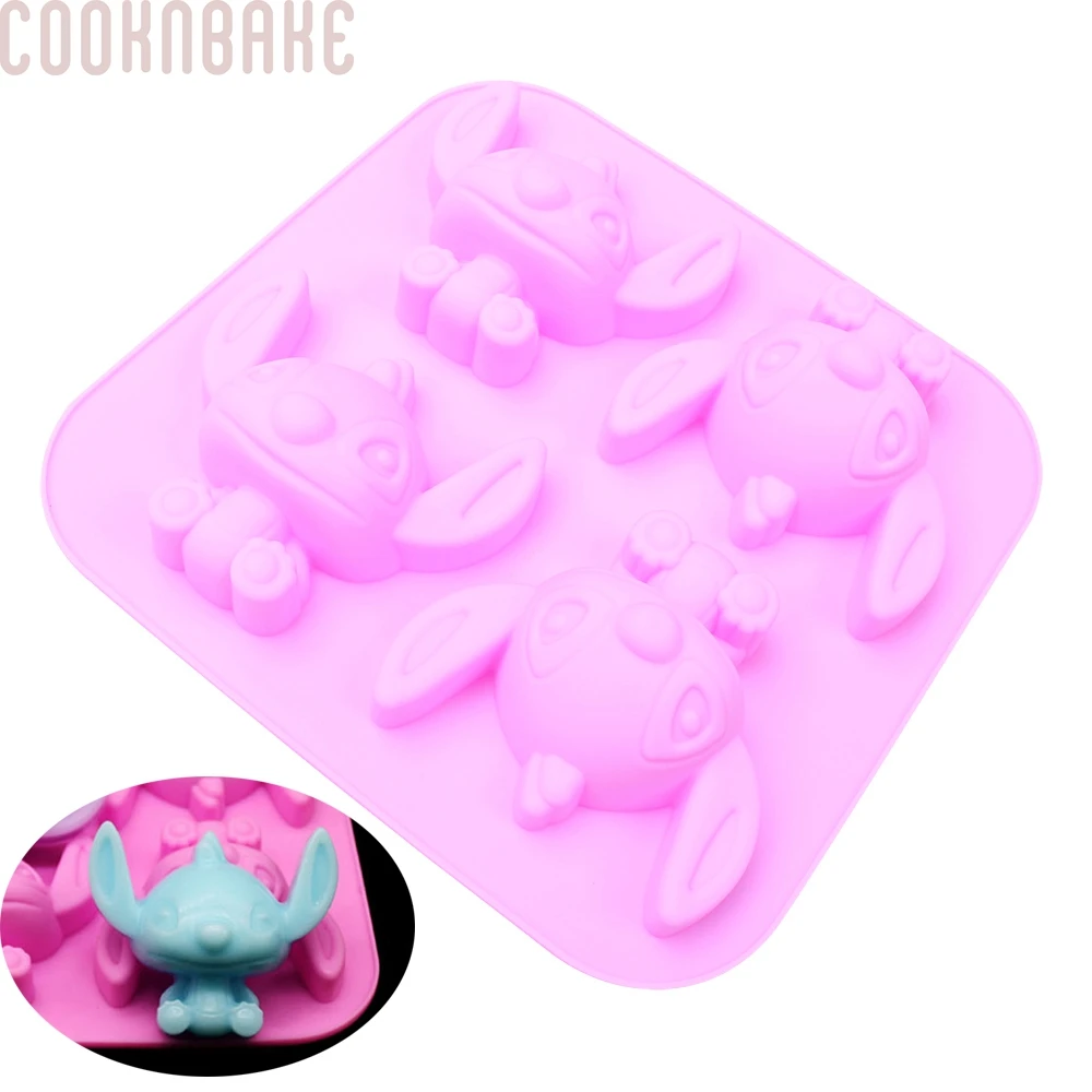 COOKNBAKE Силиконовые Мыло Форма для литья под давлением 4 полости с изображением