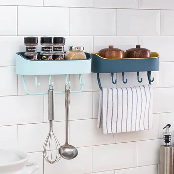 

Double Towel Rack Multi-function Drain Rack Double Color Seamless With Hook Detachable Rack