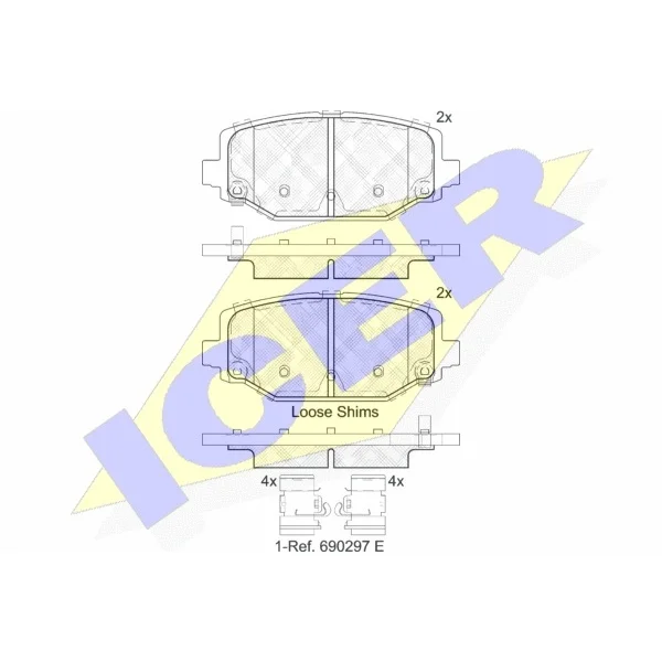Колодки дисковые задние Chrysler Voyager 3.6/2.8CRDi 11 ICER 182