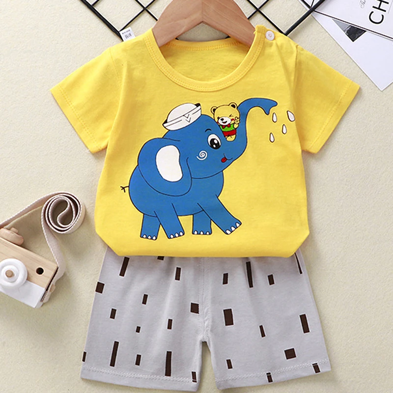 Kartun Anak Anak Set Pakaian Anak Set He Bayi Lengan Pendek Set Pakaian Bayi Laki Laki Dan Perempuan Body Suit Set Pakaian Aliexpress