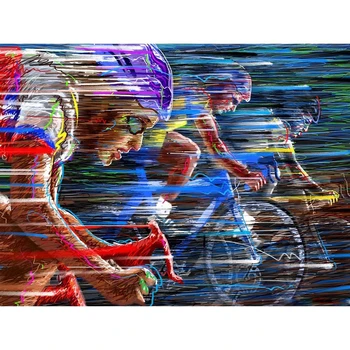 

DIY Painting By Numbers Cyclist Game Kit Oil Coloring By Numbers Wall Art Canvas Paintings Home Decoration Gift