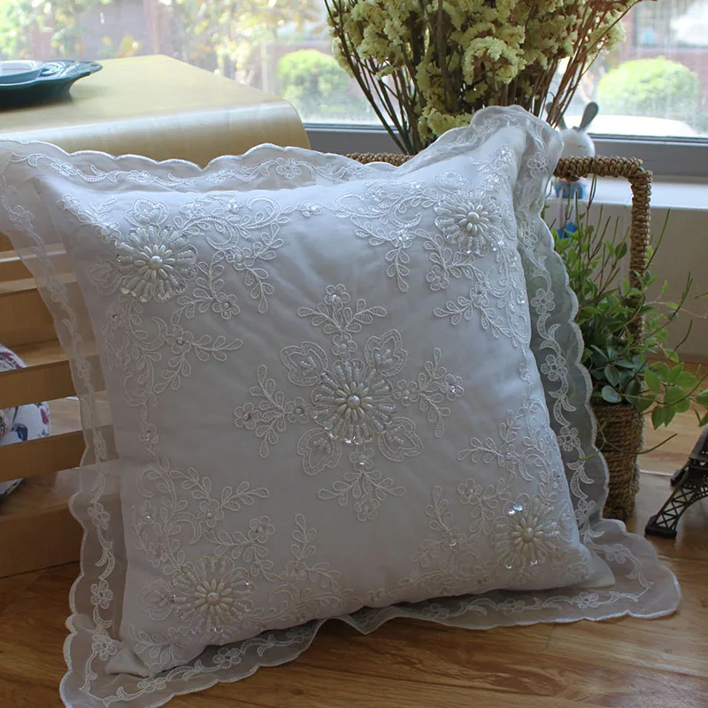 Decorative cushions lace pillowcase  ornamental pillows for living room Decorative pillowcase for sofa  pillow home decor 4