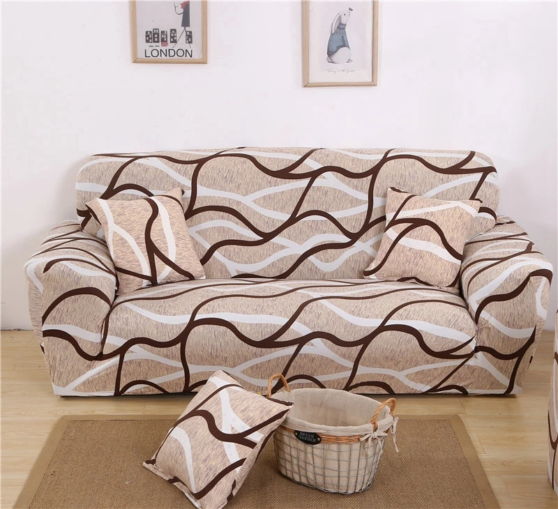 

Fashion Elastic Sofa Protector Cover Wrap All-inclusive Slip-resistant for Living Room Sofa Slipcover Sectional Shape Sofacover