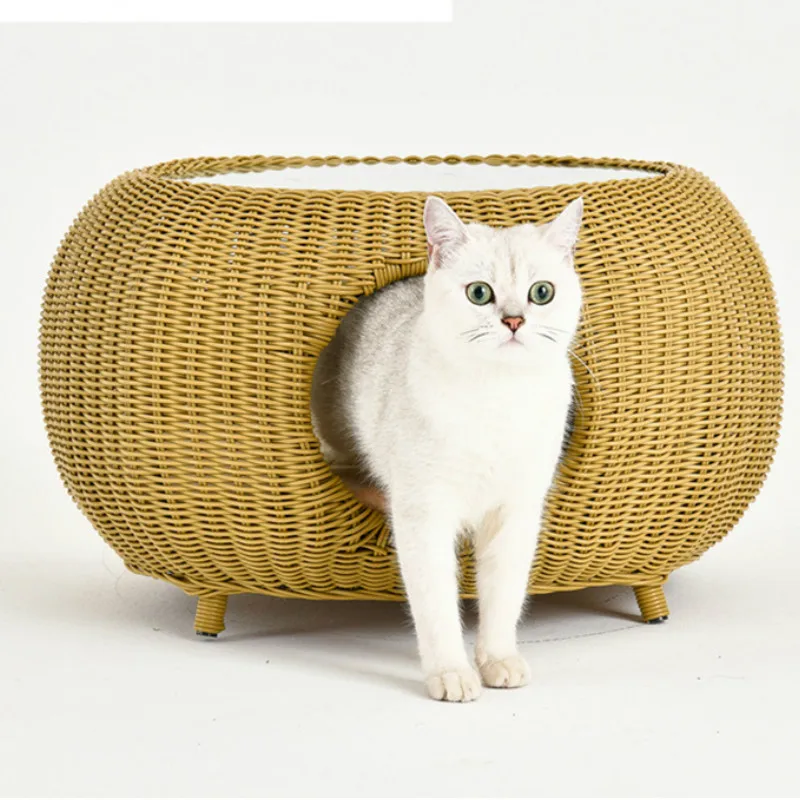 Домик для кошек, дом для кошек, ротанг, общий для людей, кошек и собак, четыре сезона, домик для домашних животных, Роскошный милый практичный спальный мешок
