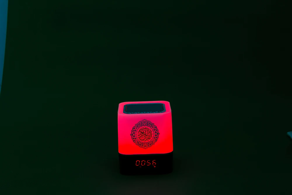 IQRAA 7Color LED Quran Smart Speaker Lamp Cube Ramadan APP Bluetooth Remote Azan Clock Coran Player