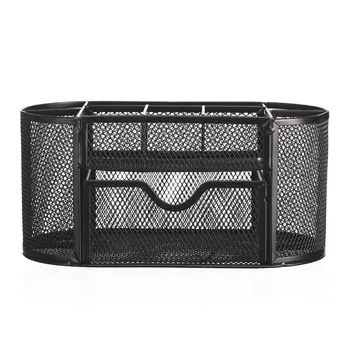 

2019 New Multi-functional Desk Organizer Mesh Metal Pen Holder Stationery Container Box Office School Supplies Caddy ---
