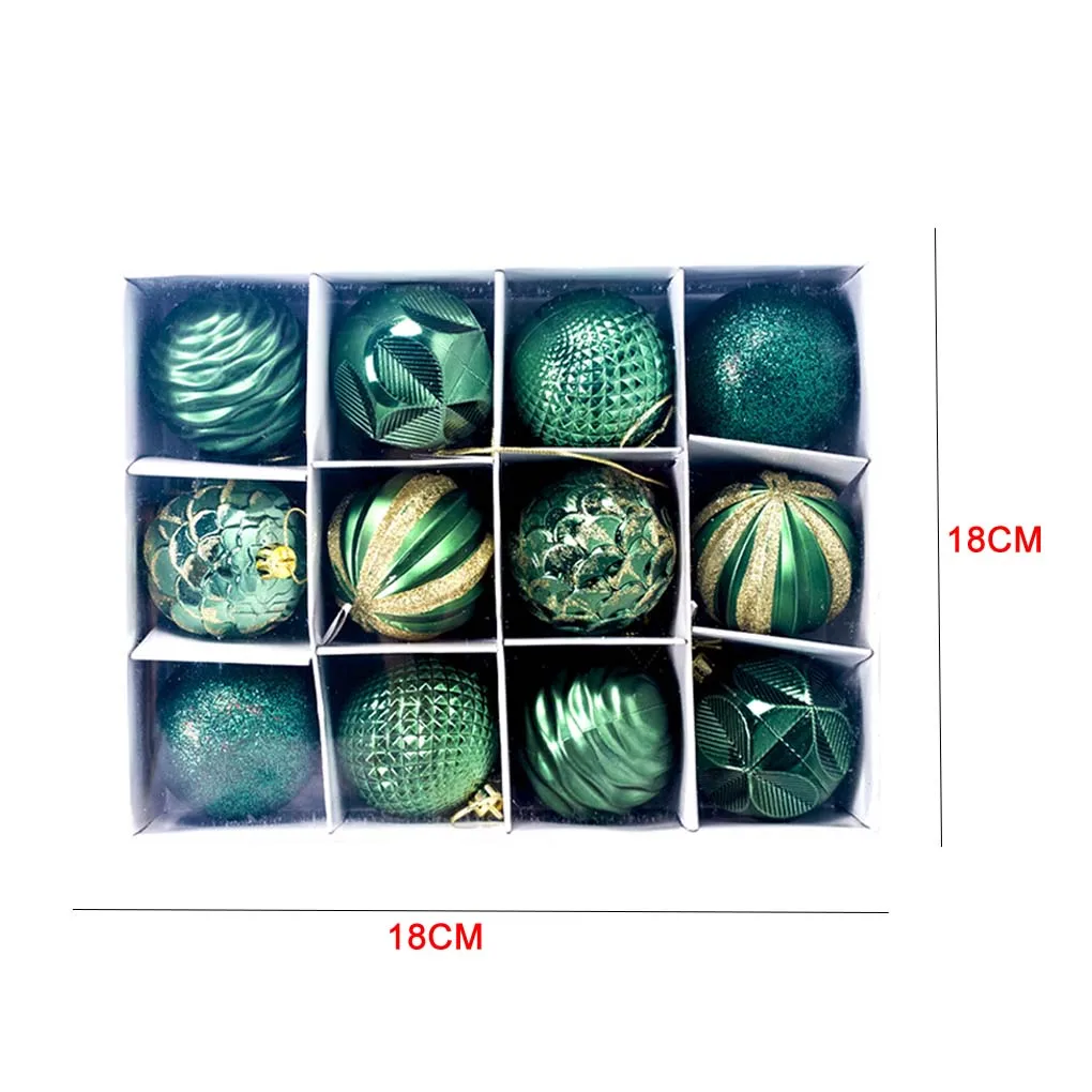 12pcs Christmas Tree Mini Hanging Baubles Decoration Ornament Small Christmas Tree Holiday Ornaments
