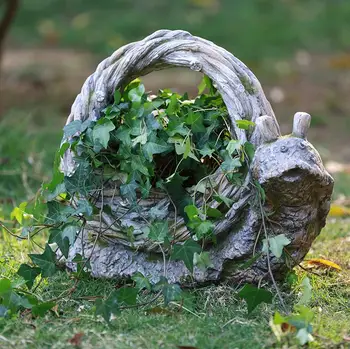 

PASTORAL ANIMAL SCULPTURE CARTOON SNAIL CHICKEN FLOWER POT CEMENT ORNAMENTS COURTYARD GARDEN BALCONY FIGURINES DECOARTION CRAFTS
