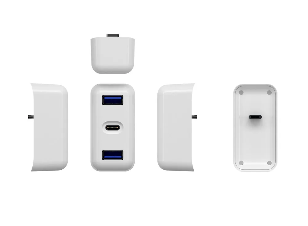Зарядное устройство Док-станция для Apple Macbook, двойной адаптер питания usb-хаб с type-C USB3.0 поддерживает быструю передачу данных PD зарядки