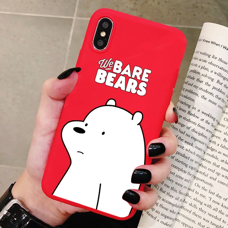 Чехол для телефона XiaoMi RedMi Note 8, 7, 6, 5, K20 Pro, матовый Силиконовый чехол с мультяшным принтом «Мы Голые Медведи», мягкая задняя крышка - Цвет: P1Red