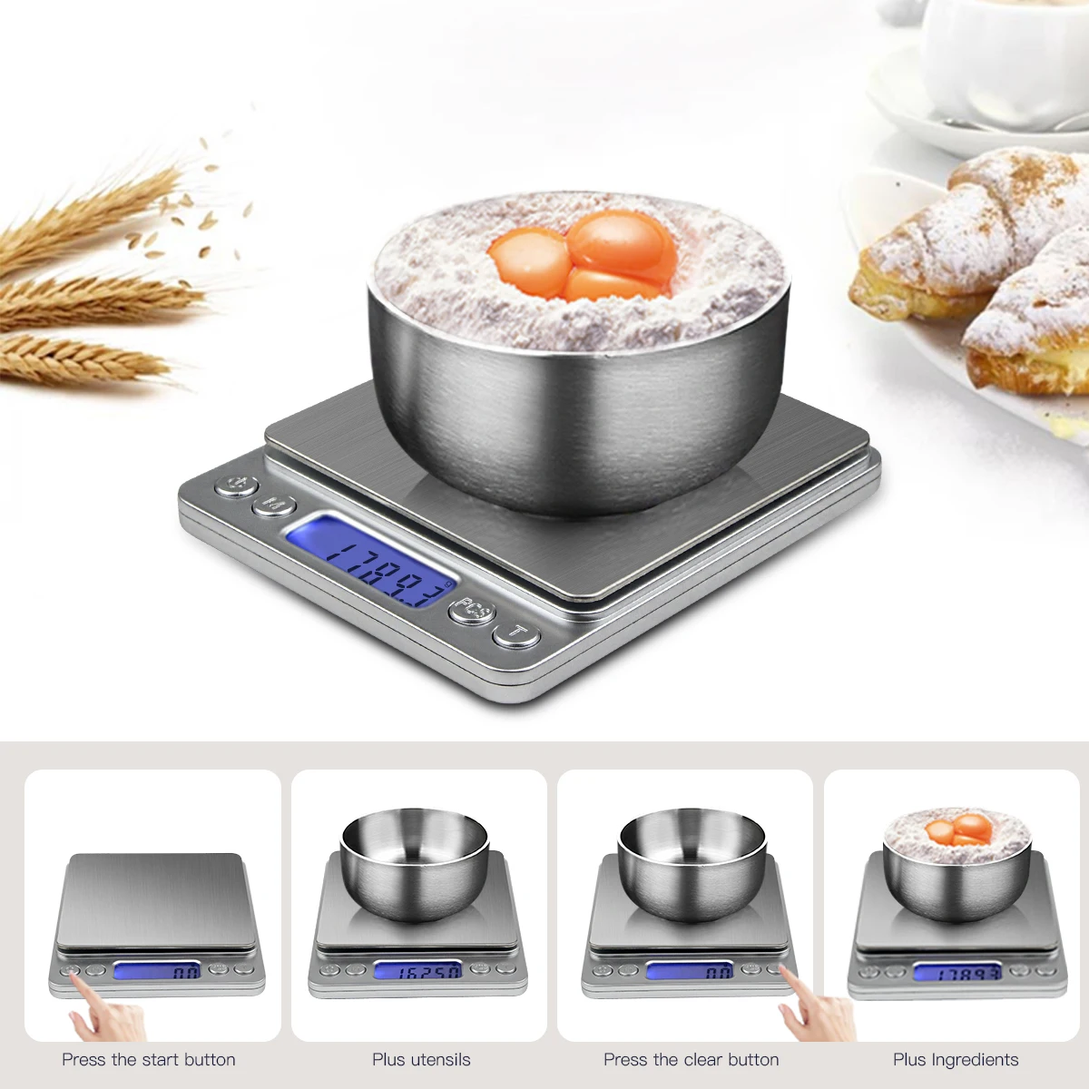 Minibáscula Digital portátil para exteriores, herramienta de medición de peso, accesorio de cocina para café inteligente, para el hogar y la cocina