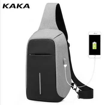

KAKA Crossbody Bags for Men Messenger Chest Bag Pack Casual Packs Waterproof Oxford Single Shoulder Strap Pack 2020 Handbag