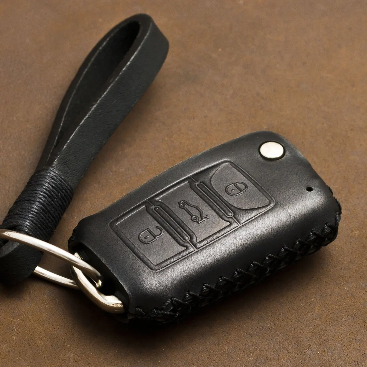 1 PCS Genuine Leather Key Cover Key Case For Skoda Octavia 2 A7 A5 Fabia Superb For Polo Golf 4 5 6 Passat Car-Styling