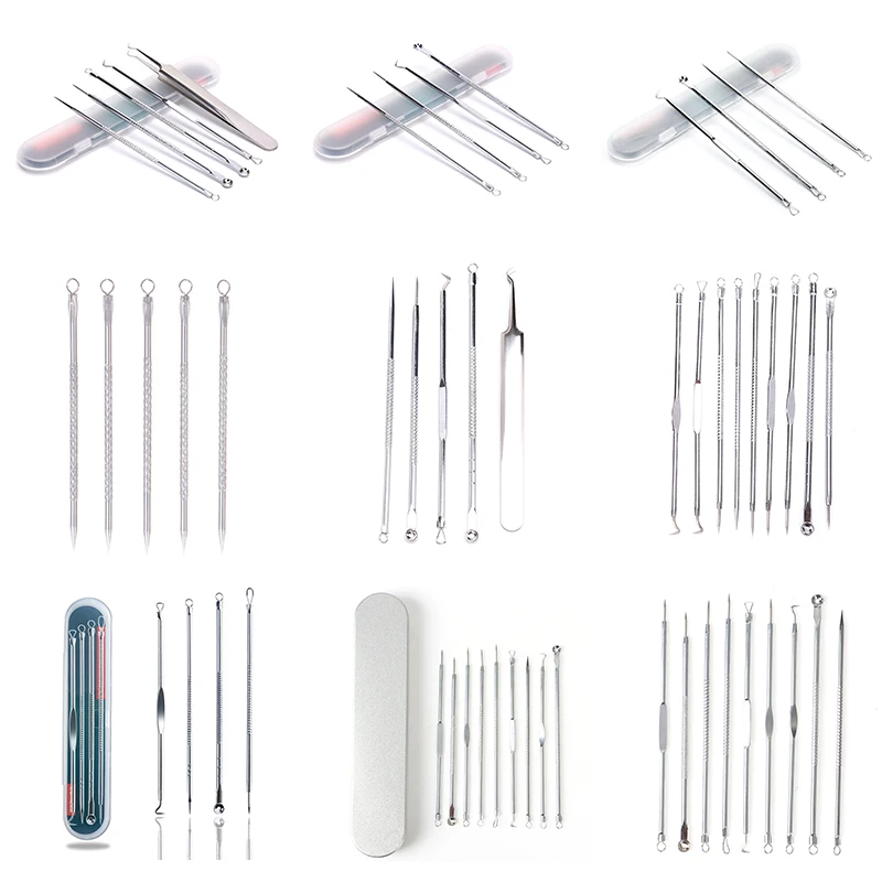 Stainless Steel Extractor Pimple Acne Tool Kit Face Skin Care Tools