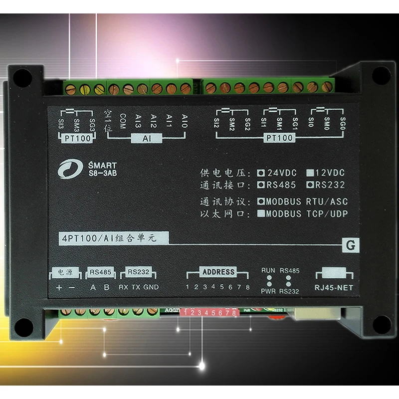 4-канальный PT100 температуры компании "feilong" модуль сбора 4AI вход modbus температура передачи карты Ethernet