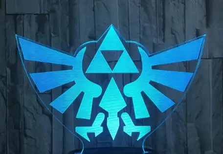 Zelda 2 Треугольники "Сказка о джелда" 3D светодиодный Ночной светильник 7 цветов Изменение лампа украшение комнаты фигурка игрушки для дня рождения; Рождественский подарок; Прямая поставка - Испускаемый цвет: Zelda 2