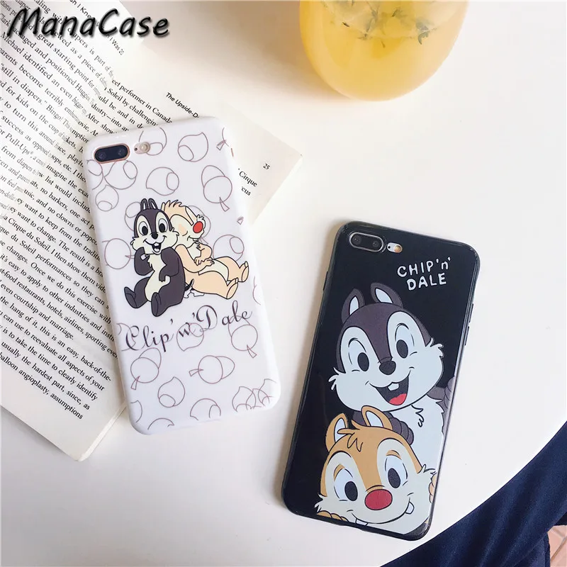 

Cute Japan Smiley Squirrel Solid Color Frosted Phone Case For iPhone X XS MAX XR 6 6s 7 8 Plus For TPU Soft Back Cover