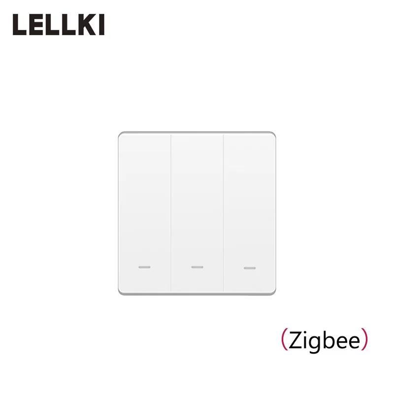 UK 3-Gang Переключатель Zigbee для ЕС, Великобритании, белая кнопка, настенный светильник, переключатели smart 110-220V 10A для Philips Hue SmartThings Echo plus - Цвет: UK 3-Gang