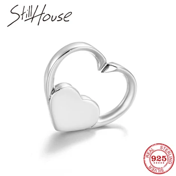 

New 925 Sterling Silver hearts shape white enamel Beads fit Hard Rubber X Bracelets for Women men Fine Jewelry Famiry Gifts