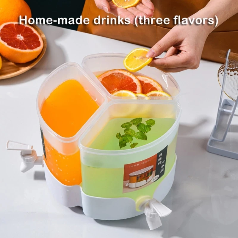 5200ml Rotatable Cold Water Jug With Faucet Refrigerator Drink  Beverage Dispenser Fridge Kettle Kitchen Tools