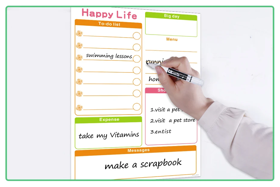 Магнитный ежемесячный ежедневный планировщик Органайзер доска стираемая доска магниты холодильник в список для кухни 42x30 см