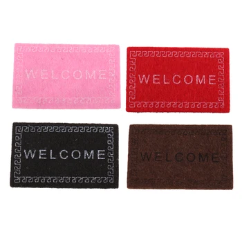 

Handmade Dolls House Miniature 'Welcome' Carpet Rugs Mat Floor Coverings Toy