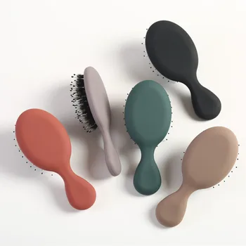 Billige Tragbare Tasche Haar Kamm Salon Styling Haarbürste Shampoo Pinsel Massager Haar Kamm Rosshaar Fashion Kamm Styling Werkzeug Gesundheit