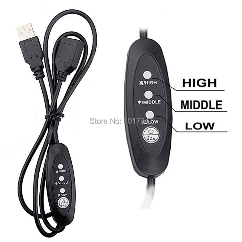 2Pcs Gdstime 3.28ft 100CM PC Case Fan Speed Control Extension Cord USB Fan Controller Cable Extend Wire Three-gear Regulation