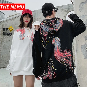 

Harajuku Printed Hoodies Men Women 2019 Japanese Girl boy Hoodie Sweatshirt Men Hip Hop Hooded Pullover Streetwear Couple WG450
