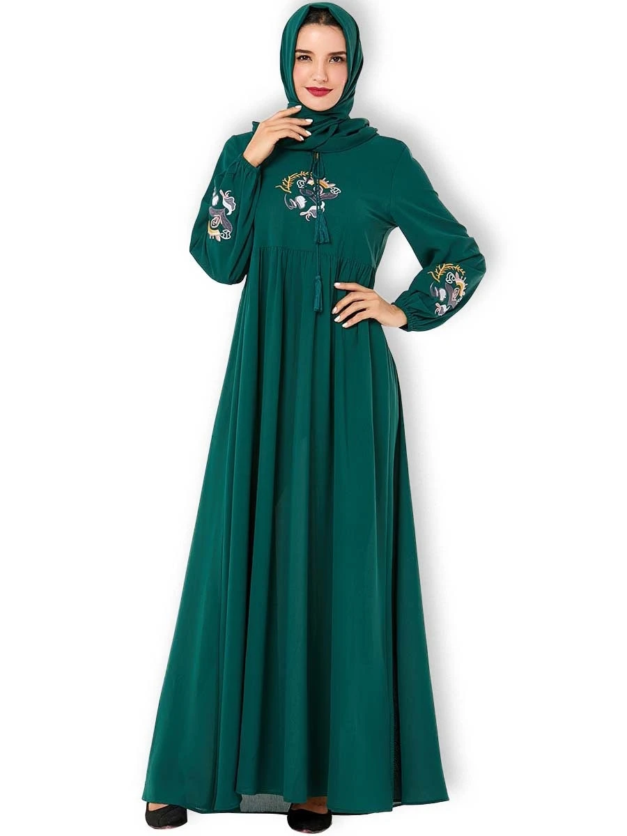 Abaya/мусульманское платье макси с цветочной вышивкой; Vestidos; кардиган; элегантное кимоно; длинные халаты; Jubah; Ближний Восток; Eid Ramadan; Исламский
