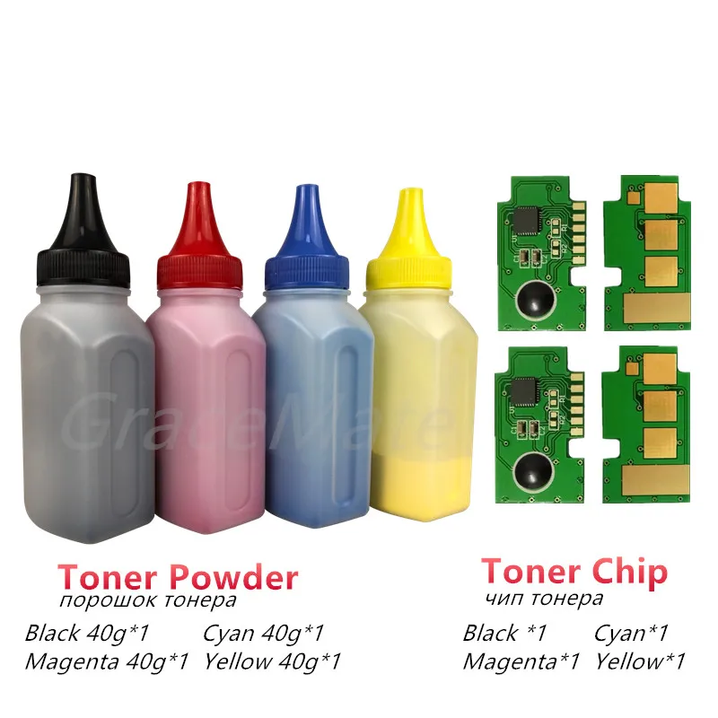 

GraceMate 4 x Refill Color toner Powder + 4chip for Samsung CLT-504s CLT-k504s Xpress C1810w CLP-415nw C1860fw CLX-4195