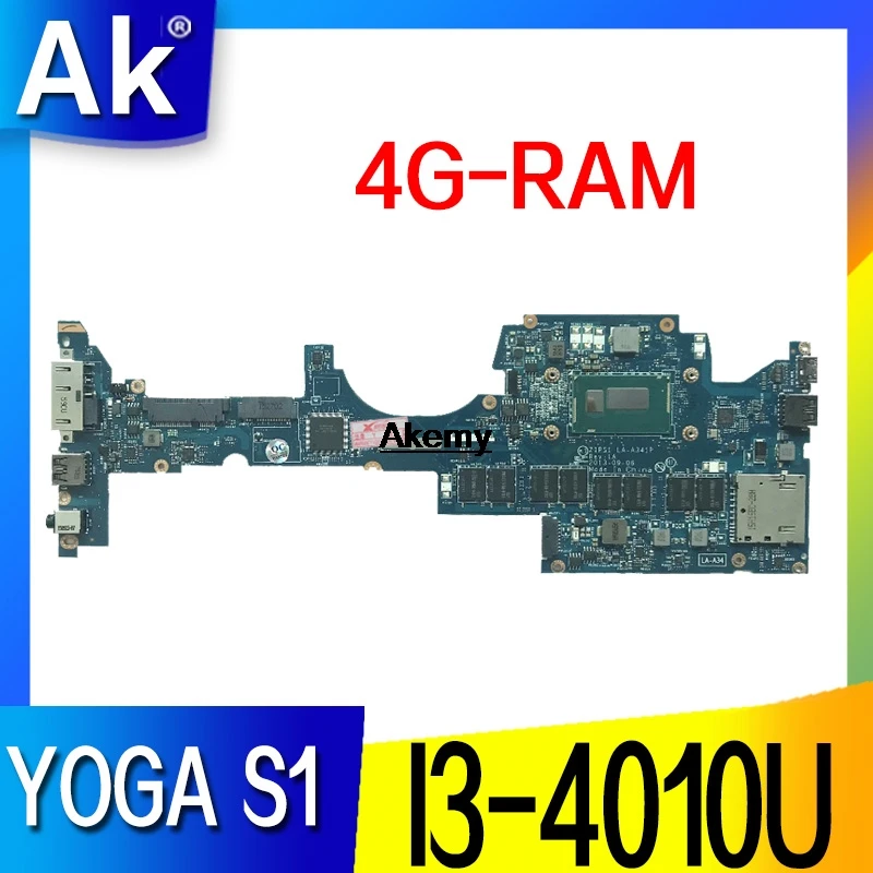 ZIPS1 LA-A341P материнская плата для ноутбука lenovo ThinkPad YOGA S1 оригинальная 4G-RAM I3-4010U |