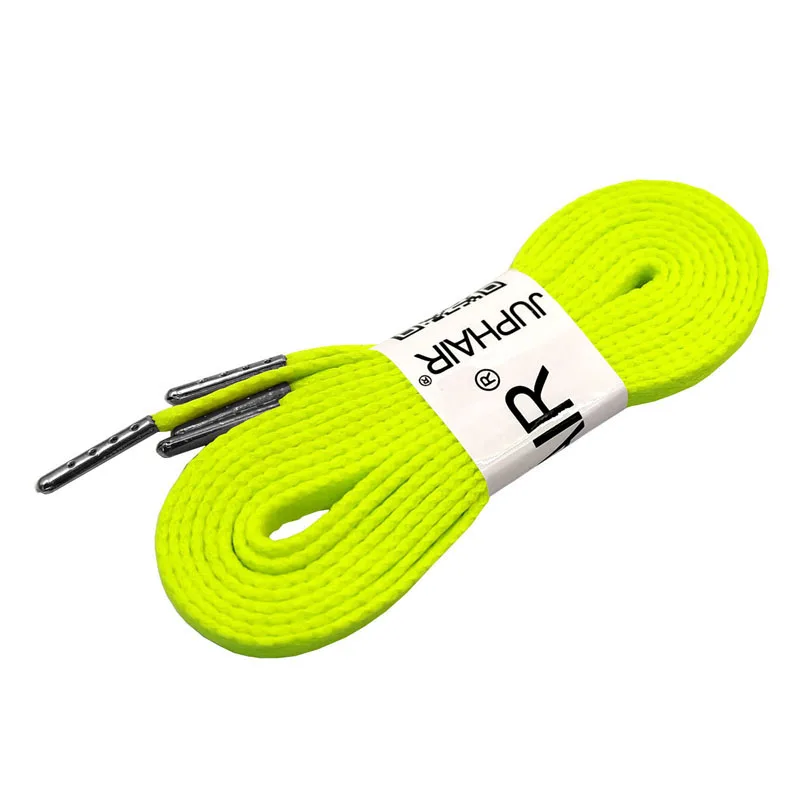 Fluorescence Yellow 1 пара плоских полиэфирных хлопковых шнурки под заказ с серебристыми металлическими наконечниками фиолетовые шнурки для пеших прогулок тапки шнурки для обуви черные 140 см - Цвет: Fluorescence Yellow