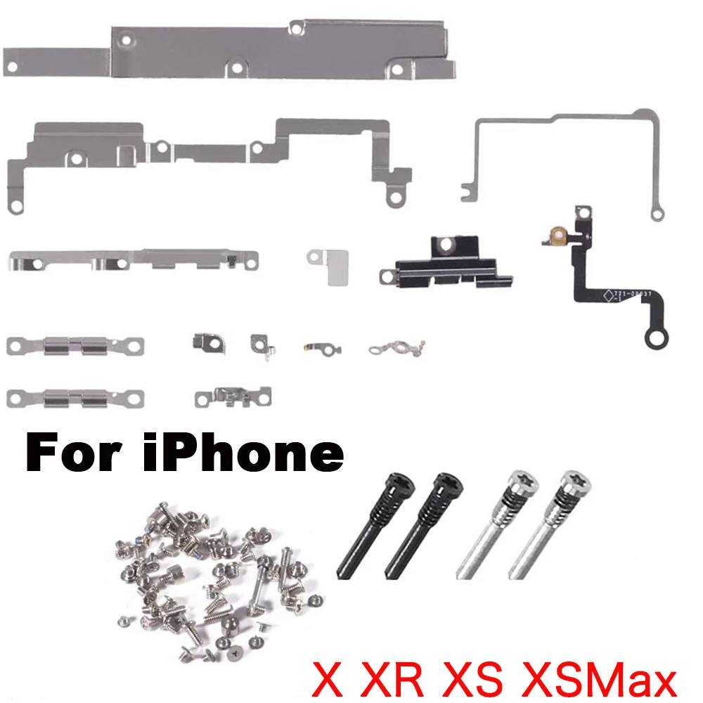 All Screws + Complete Small Metal Internal Bracket Shield Plate Kit For iPhone 5s 6 6P 6s 6sPlus 7 7P 8 8Plus X XS XR XSMax metal holder bracket metal bracket kit screw replacement