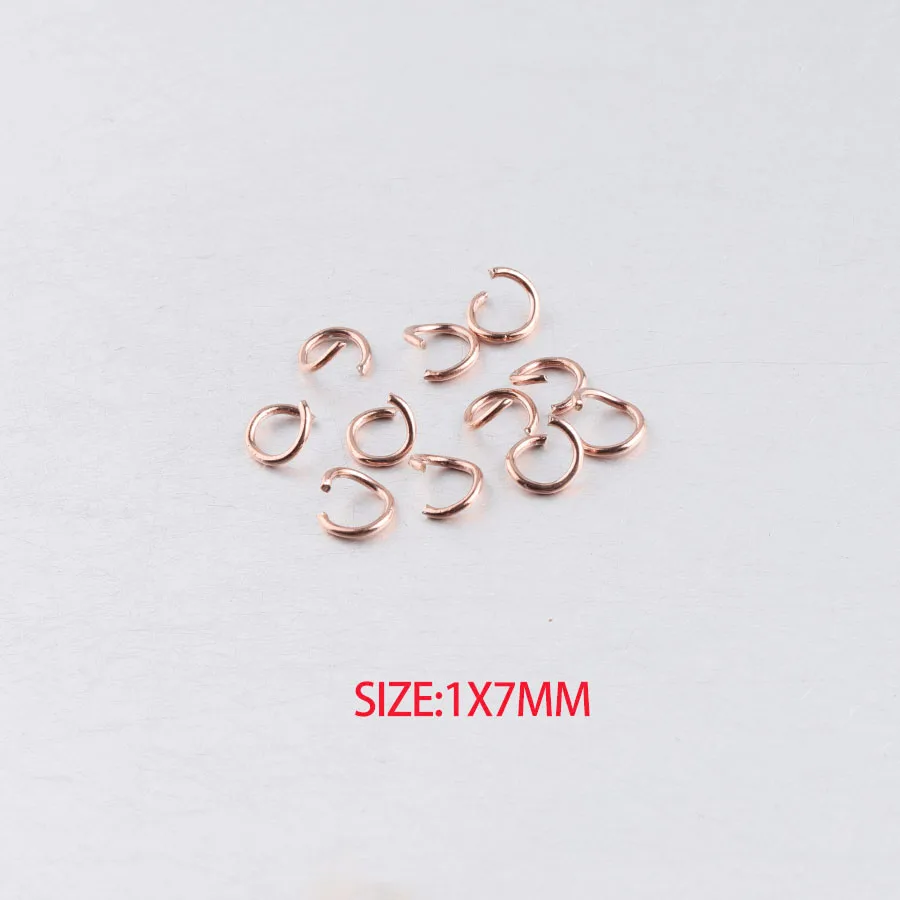 Fnixtar 0,5*3,5 мм 0,6*4 мм 0,8*4/5/6 мм 1*6/7 мм 1,2*7 мм розовое золото Цвет Нержавеющая сталь открытые соединительное кольцо DIY Поиск 100 шт./лот - Цвет: 1x7mm rose gold