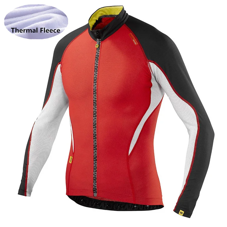 Mavic Pro team зимний комплект из Джерси с длинным рукавом для велоспорта, одежда для горного велосипеда, Теплая Флисовая одежда для велоспорта, Майо Ropa Ciclismo - Цвет: Jersey