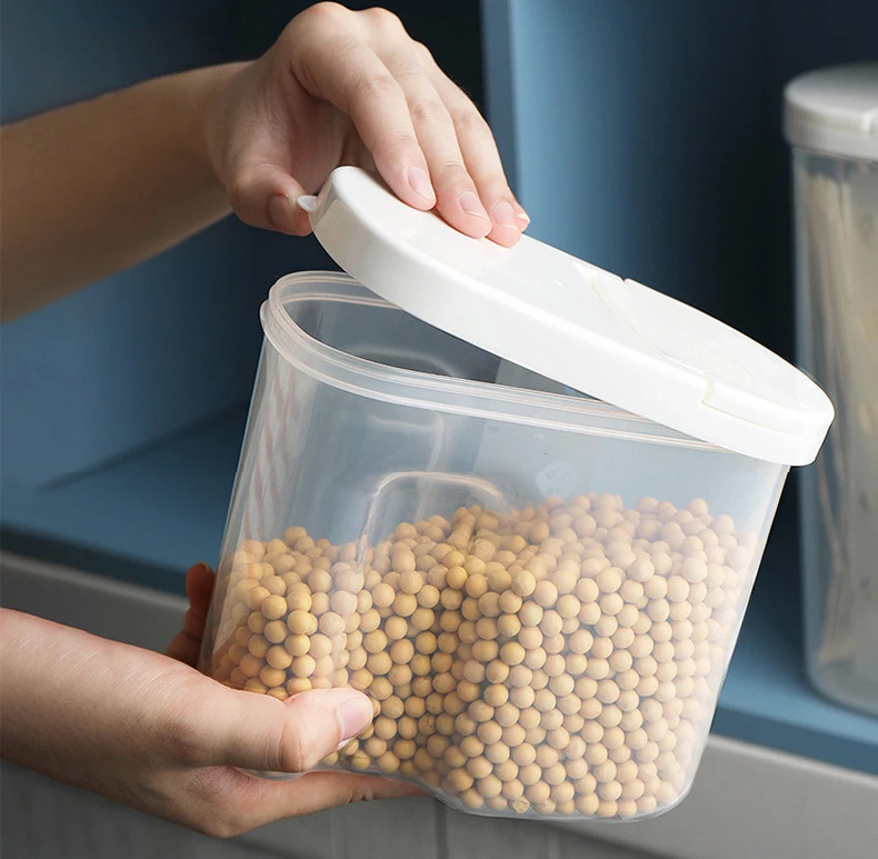 KitchenAce Plastic Sealed Can Kitchen Storage& Organizer Gadgets& Tools Transparent Food Canister Container Jar Kitchen Gadget