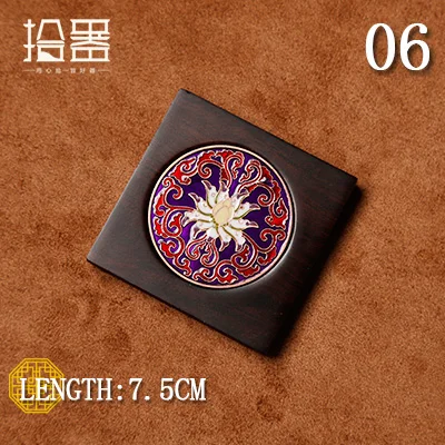 6 Ebony Coaster твердый деревянный чайный набор кунг-фу чайная церемония аксессуары изоляционный коврик в японском стиле железный горшок фиолетовый; песок держатель - Цвет: 6