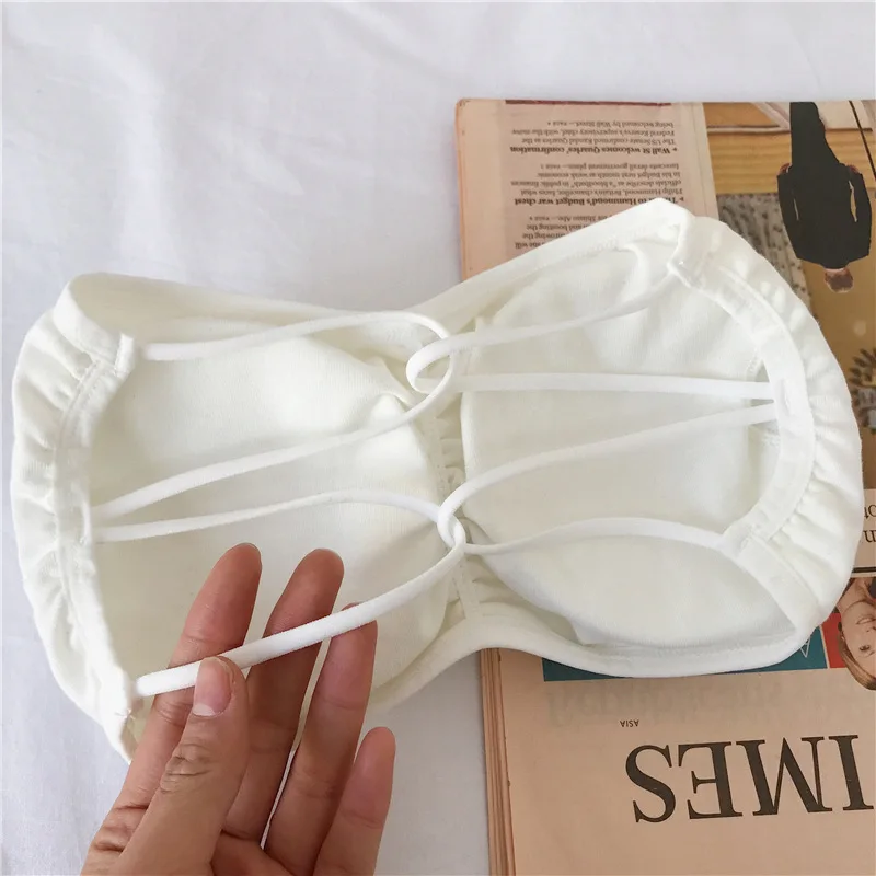 Strapless Bra Tube Top Women Cross Back Bralette Wireless Invisible Bra Seamless Underwear Female Lingerie Sexy Cotton Crop Top