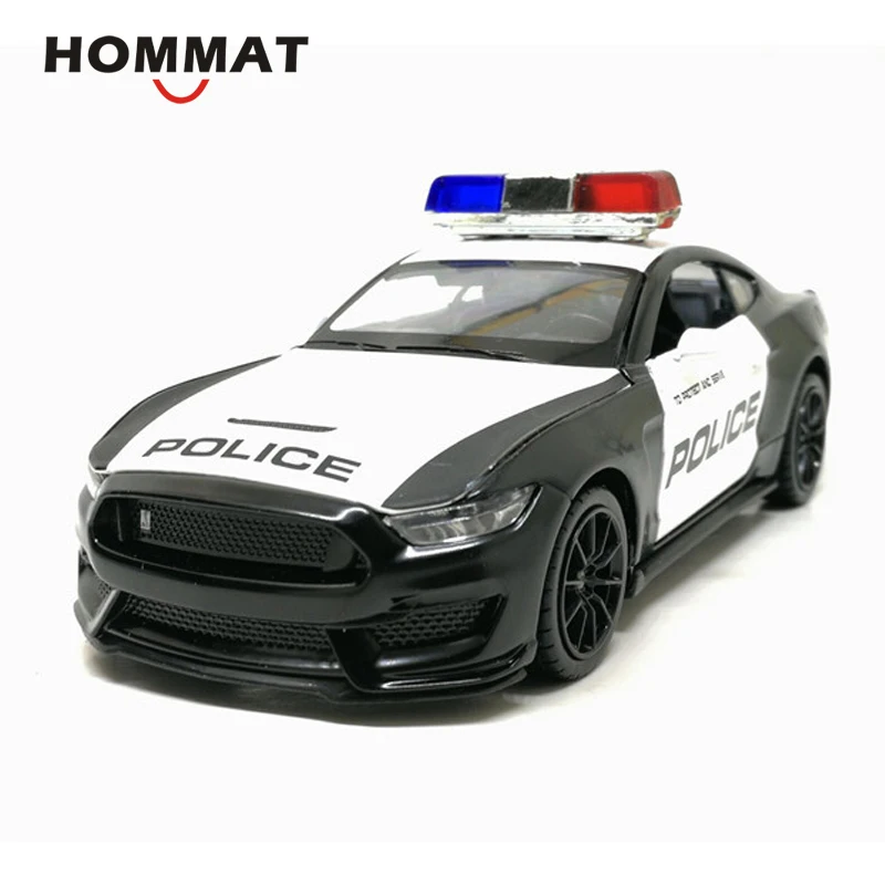 HOMMAT 1:32 Масштаб Ford Shelby Mustang GT350 полицейский 911 игрушечный автомобиль модели литые под давлением металлические модели автомобилей игрушки для детей