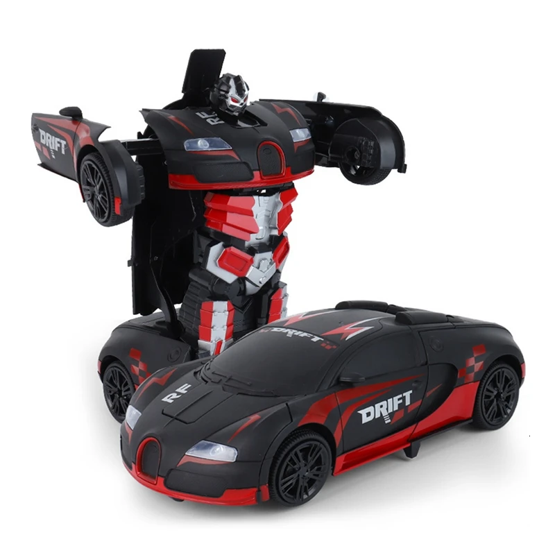

Gesture Sensing One Button Deformation 10m Remote Control Car Toy Light Music 2-In-1 Transform Toy Car Deformed Robot Toy