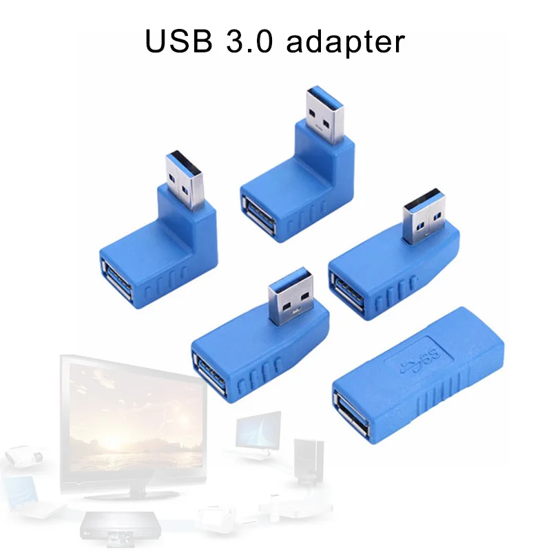 5 шт. тип A USB 3,0 90 градусов прямоугольный Соединительный сетевой переходник OC