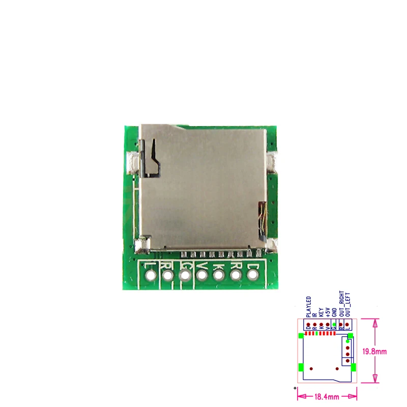 

M2801002 MP3 Decoder Board Module Lossless WAV Format Circuit Board Power Supply 3.7-5V With EQ Function Mini MP3 Audio Decoder
